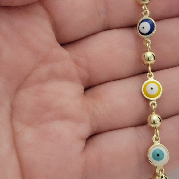 Gold Evil Eyes Bracelet - Picture 3 of 6